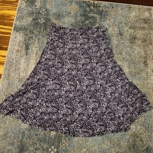 East 5th Black, Purple, and White A-Line Skirt Size L